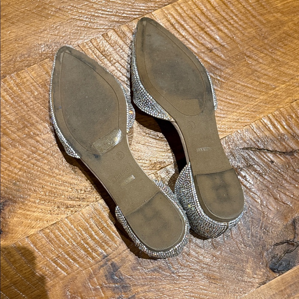 BAMBOO Silver Rhinestone Flats - Picture 5 of 7